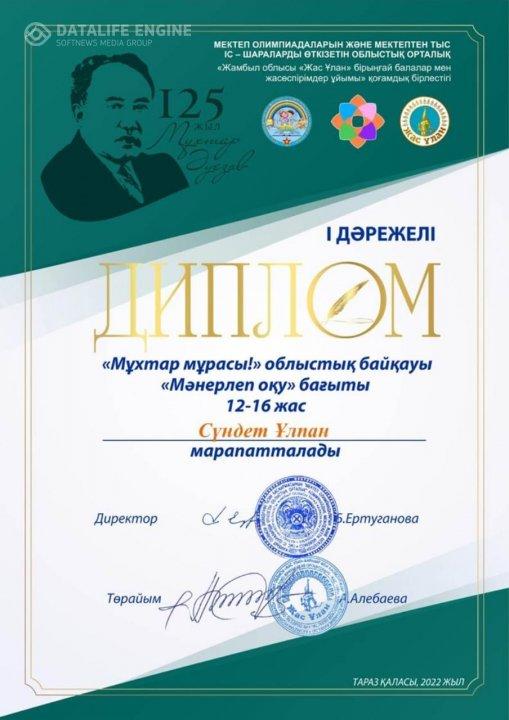 Мұхтар Әуезовтың 125 жылдығына орай ұйымдастырылған «Мұхтар мұрасы» атты облыстық мәнерлеп оқу байқауы